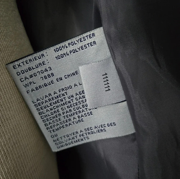 ANNE KLEIN midweight black trench with ribbed sweater collar and cuffs. Size M - Picture 11 of 16